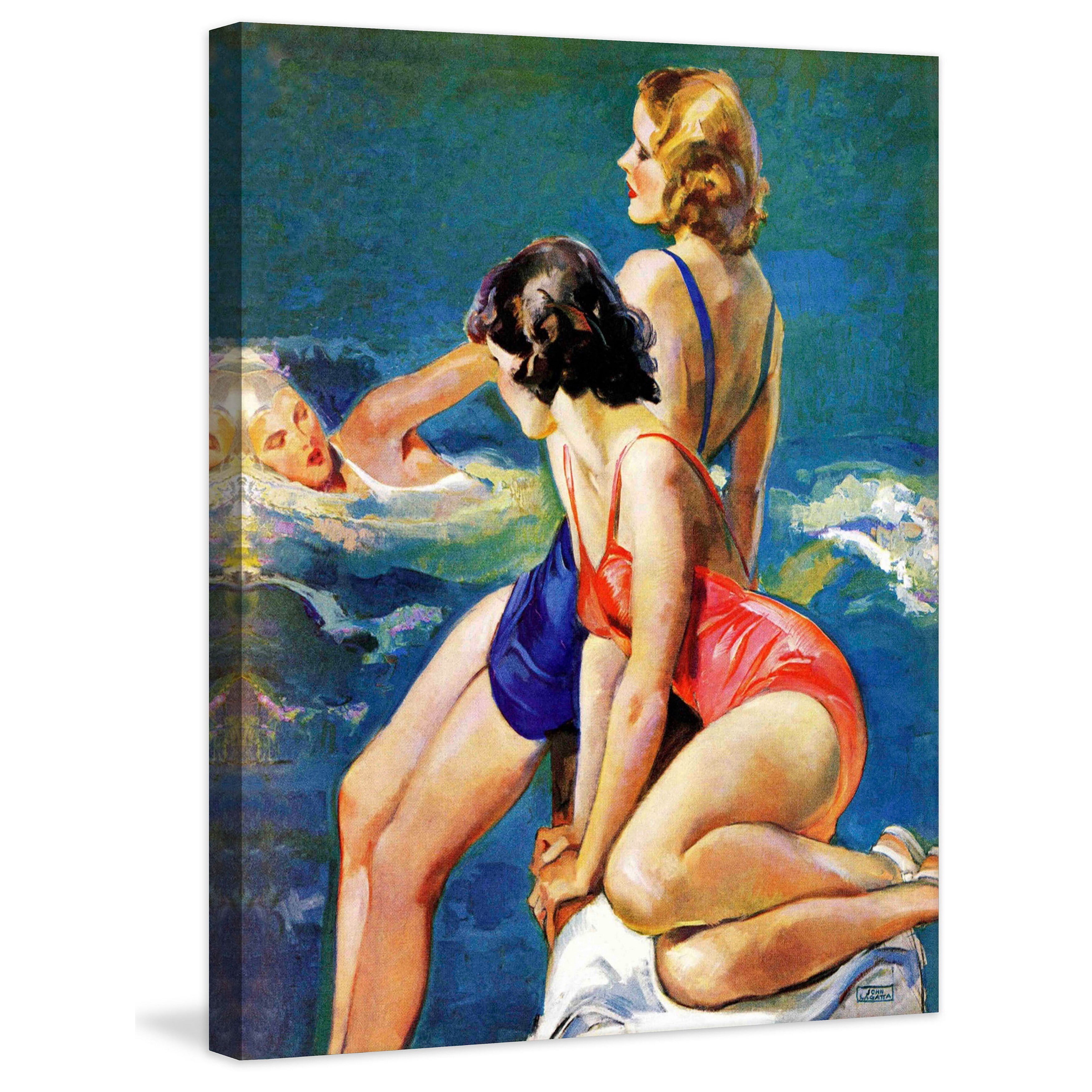 Marmont Hill "At the Pool" by John LaGatta Painting Print on Canvas