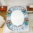 thumbnail image 5 of jejeloiu Vintage Aztec Geometric Twin Sheet Sets,Rustic Bull Skull Twin Fitted Sheet,Ancient Dreamcatcher Flat Sheet For Adult,Breathable Home Decor,3 Pieces, 5 of 7