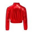 thumbnail image 4 of Jowowha Vestes Jazz pour Filles Manteau Métallique Brillant Manches Longues Col Rabattu avec Poches à Rabat Décontracté Rouge 12, 4 of 7