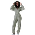 thumbnail image 2 of Women 2 Piece Outfits Zip Up Crop Hoodies SweatPants Lounge Matching Sweat Set Winter Trendy Clothes Light Green XL, 2 of 9