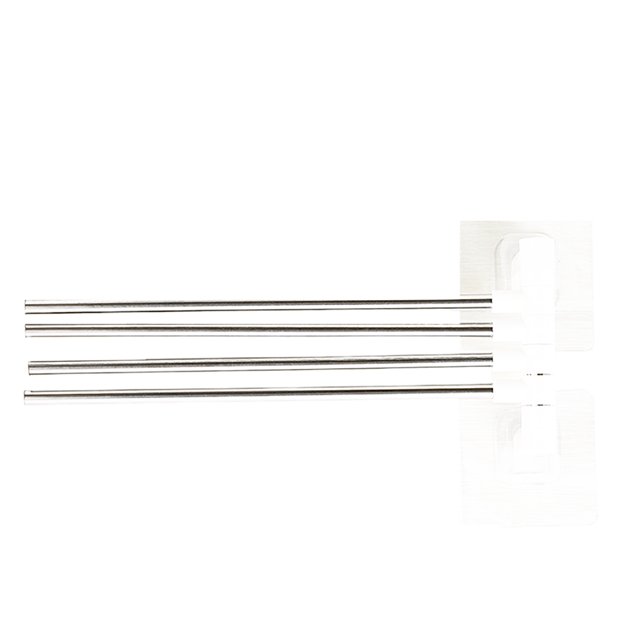 180° Rotatable Towel Rack With Hook - Black Aluminum Alloy, Wall Mounted Swing Arm, Space Saving Bathroom Storage Bar (44cm)