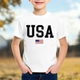 thumbnail image 2 of KHONTS 4th of July Shirts for Toddler Boys Girls Americans Flag USA T-Shirt Kids Patriotic Tee Tops,Size 2-12 Years White 110, 2 of 4