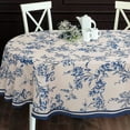 thumbnail image 3 of Modern Blue Floral Oval Tablecloth 54 x 72 Inch \u2013 Waterproof, Wrinkle-Free Fabric Table Cover for Indoor and Outdoor Dining Decor, 3 of 6