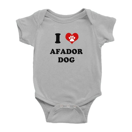

I Heart Afador Dog Funny Baby Bodysuits (Gray 0-3 Months)