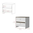 thumbnail image 3 of Nightstand Dreams, Two Drawers, White / Dark Brown Finish, 3 of 5