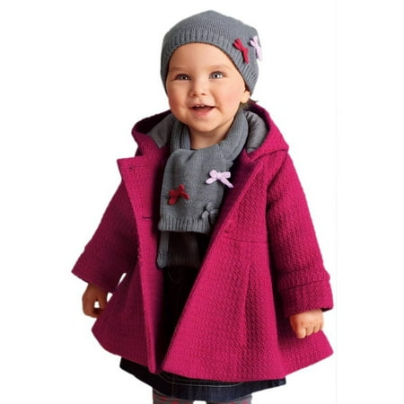 EFINNY - BOBORA Toddler Baby Girls Kids Winter Hooded Coat Button ...