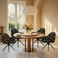 thumbnail image 4 of Xoenoiee Sun Moon Star Print Dining Room Chair Cover Velvet Curved Accent Chair Cover Armchair Cover Wingback Chair Protector Office Chair Cover for Kitchen Living Room, 4 of 7