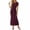 Wine, variant on Short Sleeve Floral Midi Dresses For Women Round Neck Bodycon Sundress Casual Summer Elegant Wedding Guest Party Dress