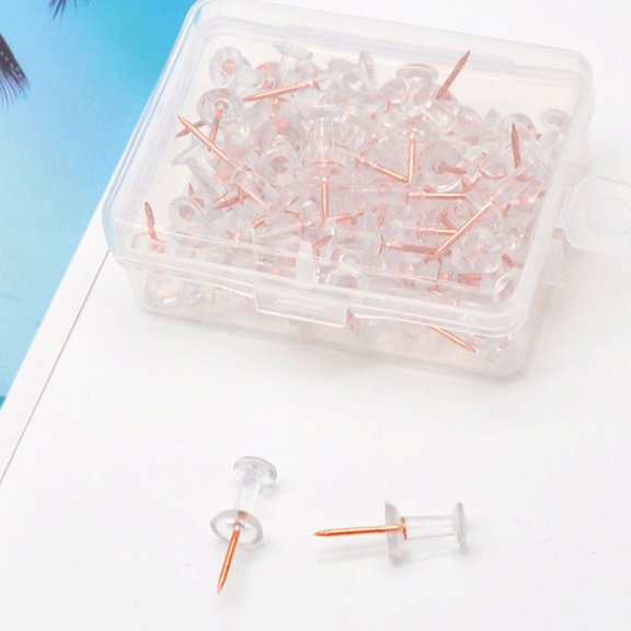 PENIKOKO 120pcs Rose Acrylic Decorative Push Pins for Bulletin Boards, Office, School, and Home Use