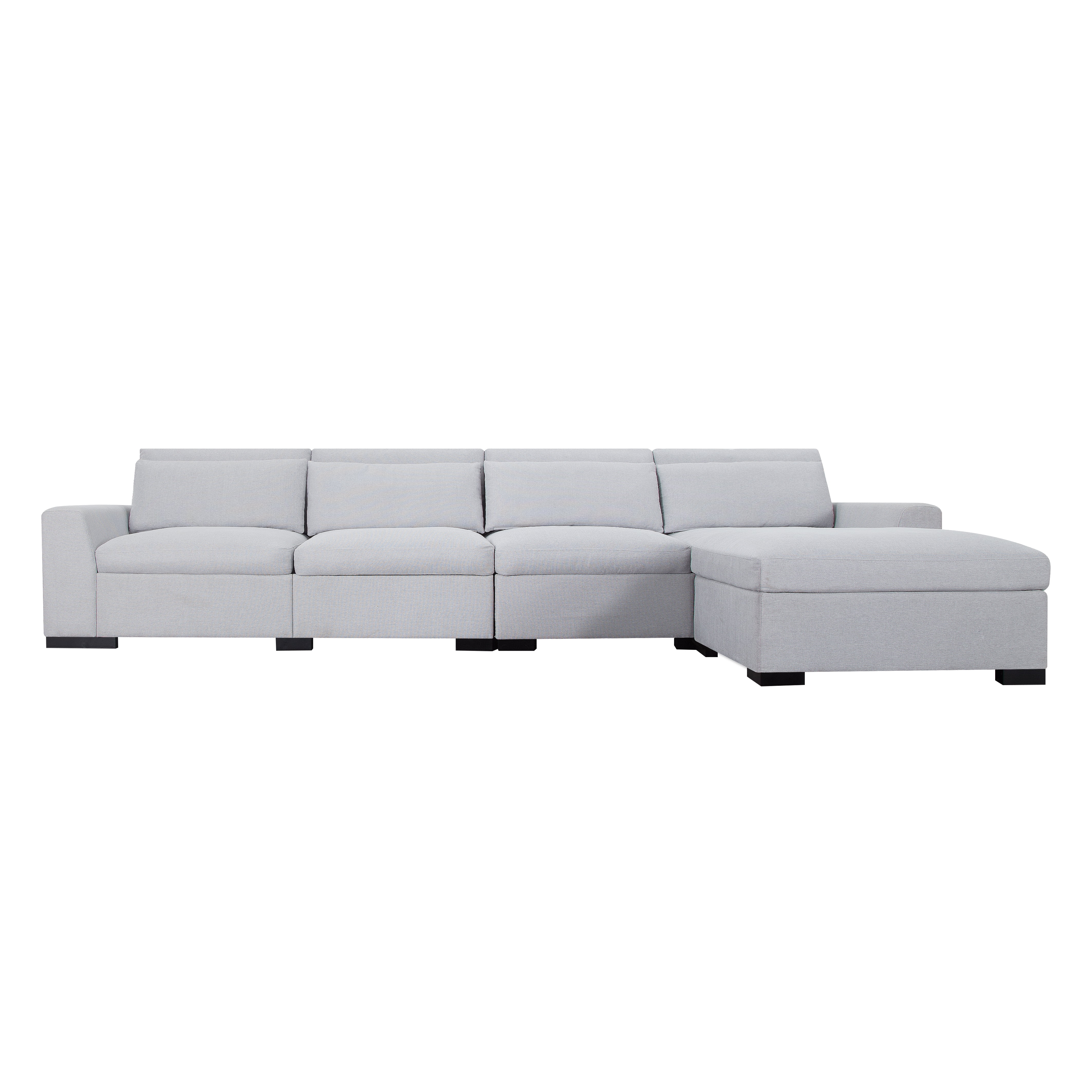 Gewnee Modern Modular Sectional Sofa Set with Ottoman, High-Density Foam, Removable Cushions, Solid Wood and Metal Frame, Suitable for Home/Office Use