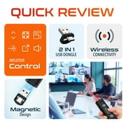 Delton LP21 2.4GHz Wireless Presenter Remote, Computer Presentation Clicker with Hyperlink & Volume Remote Control, Laser Pointers for Presentations for PowerPoint slide/Google Slide/PPT