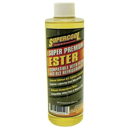 Supercool A/C Compressor Ester Lubricant, 8 oz, Bottle, Yellow E7