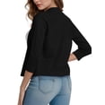 thumbnail image 4 of Weardear Women's Cardigans 3/4 Sleeve Open Front Lightweight Cropped Cardigan Sweater Casual Elegant Shrugs Sweater Top, 4 of 6