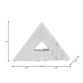 thumbnail image 5 of Decorative Marble Triangle Bookends - Stylish Book Accessories for Home Library and Table Accents - Modern Elegant Book Ends for Bookshelf, Office Spaces, or Desk Decoration - Set of 2, 6", White, 5 of 12