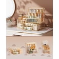 thumbnail image 6 of Clear Makeup Organizer with Gold Frame – Countertop Vanity Organizer for Skincare, Lipsticks, Perfume & Brushes – Bathroom Cosmetic Storage Display Box, 6 of 6