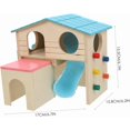 thumbnail image 2 of Natural Wood Pet Hamster House Slide Bell Ladder for Small Animals Hideout Toy Vill, 2 of 9
