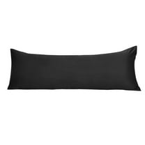 PiccoCasa 1 Pc Satin Body Pillow Cover Cases Silky Long Pillowcases for Women Standard Black