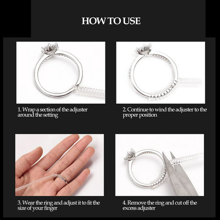VILLCASE 6 Pcs DIY Ring Adjuster Guard Ring Size Reducer Ring Size Reducer  for Loose Rings Ring sizers Adjuster Ring Size Adjuster for Loose Rings