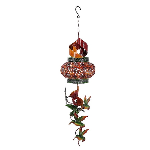 Hanging Solar Swirl Spinner, Red/Orange