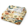 thumbnail image 2 of Kll Fleece Blanket Plush Throw Blanket 70s Hippie Style,Soft Fuzzy Cozy Flannel Blanket For Couch Sofa Bed.(80"X60"), 2 of 9