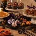 thumbnail image 3 of Halloween Decoration Indoor Outdoor Clearance Under $5.00! Thanksgiving Fall Decorations for Home, 7PCS Halloween Fabric Wrapped Artificial Pumpkin Decor Set, 3 of 6