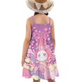 thumbnail image 2 of Uourmeti Girls Axolotl Donuts Dresses 5-6Y Cute Spaghetti Strap Beach Sundress Casual Flared Swing A-Line Tiered Dresses for Girls Princess Holiday Clothes, 2 of 7