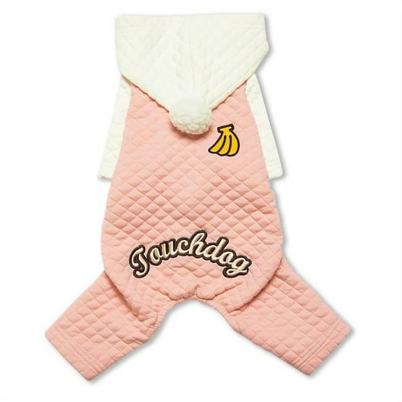 Touchdog Fashion Designer Pet Dog Hooded Sweater - Pink & White - Extra Small