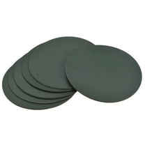 Uxcell 102mm(4.02") Round Coasters PU Cup Mat Pad for Tableware Dark Green 6 Pack