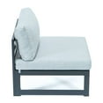 thumbnail image 3 of LeisureMod Chelsea 9-Piece Outdoor Patio Sectional with Fire Pit Table Black Aluminum with Light Grey Cushions, 3 of 13