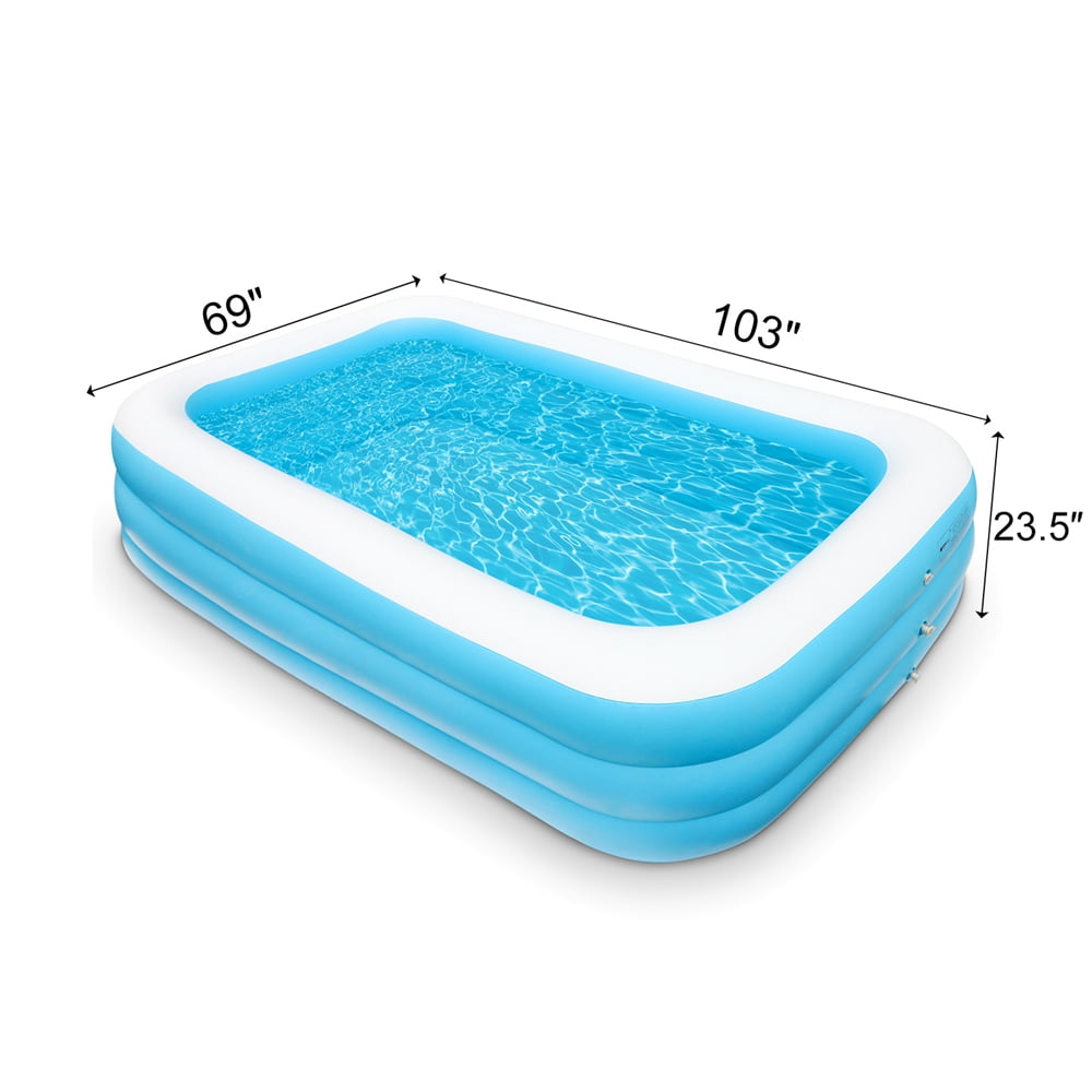 Final Clearance! Durable Inflatable Swimming Pool Rectangular Family