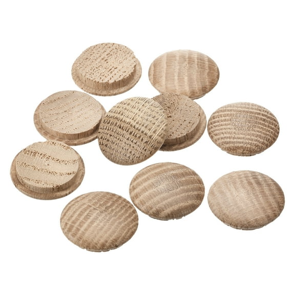 Wood Plugs, 25 Pack 27 x 23 mm - Red Oak Wood Button Top Plugs, Screw Hole Covers for Stair Chair Craft Furniture