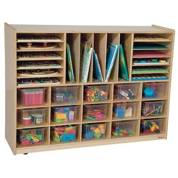 Wood Designs WD14001 Multi-Storage with (15) Translucent Trays, 36 x 48 x 15" (H x W x D)