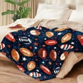 thumbnail image 3 of Football Blanket Football Throw Blanket Super Soft Plush Flannel Fleece Bedding Footballs Gifts for Boys Girls Men Women Lovers Adults Stuff for Couch Sofa Bed Room Decor 40"X50", 3 of 7