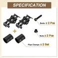 thumbnail image 4 of 2 Pcs Pivot Tee Pipe Fittings Connector, 1-1/8" Adjustable 2-way Metal Connectors Corner Pipe Fittings End Rails Clamp with Screws for DIY Shelf Garden Support, Black, 4 of 7