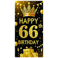thumbnail image 4 of Golden Glittery 66th Birthday Banner with Crown Balloons and Gifts Background Party Supplies Birthday Decoration Photography Props Party Decor Backdrop, 4 of 7