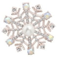 thumbnail image 2 of hengtong 4xChristmas Brooch Pin Jewelry Pin Badges Xmas Holiday Party Decor Accessories Snowflake 4.1x4.1cm, 2 of 9