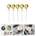 thumbnail image 5 of Sold 5Pcs Small Soup Spoons Stainless Steel Round Spoons Western Food Spoons Portable Coffee Spoons, 5 of 7