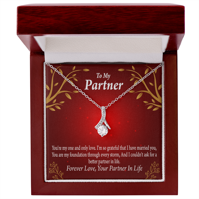 À Mon Partenaire une et Seulement Séduisante Carte Message Collier Ruban