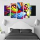 thumbnail image 3 of Cuadro Decorativo Gato Pop Art Colores Juego De 5 Piezas 150x80cm Ideal Para Sala Oficina Recámara Decoración Moderna, 3 of 5