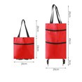 thumbnail image 2 of (2 Pcs, Rouge) Chariot de Courses Pliable, Chariot de Courses sur Roues, Sacs Fourre-Tout Réutilisables, Chariot de Courses Léger, 2 of 5