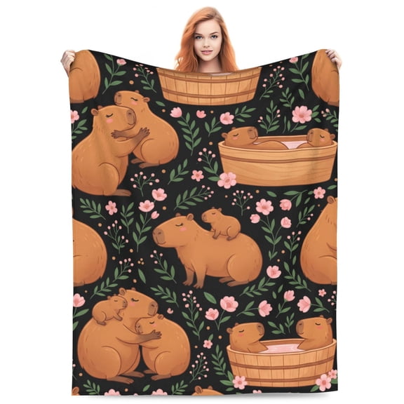 Cute Pattern Soft Flannel Blanket, Animal Print Throw, Warm Cozy Plush Blanket for Sofa, Couch and Home 50x40