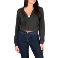 thumbnail image 5 of MixMatchy Women's Solid Casual French Terry Cropped Zip Up Hoodie, 5 of 5
