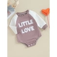 thumbnail image 3 of Bagilaanoe Newborn Baby Girl Boy Oversized Romper Sweatshirt Long Sleeve Bodysuits Letter Embroidery Pullover 3M 6M 12M 18M Infant Casual Tee Tops, 3 of 9