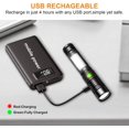 thumbnail image 3 of Lampe Torche LED Lampe de Poche USB Rechargeable Puissante Lampe à Raclette Militaire Torche Portable Zoomable pour Garage Auto Atelier Camping DIY (18650 Batterie Rechargeable Incluse et Magnétique en Bas), 3 of 5