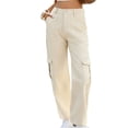 thumbnail image 3 of Sentmoon Jeans Femme Tendance Pantalon de Travail à Multiples Poches Denim Pleine Longueur Coupe Classique Jambe Droite Pantalon Décontracté Stylé Design Moderne Tendance pour le Quotidien et les Activités, 3 of 7