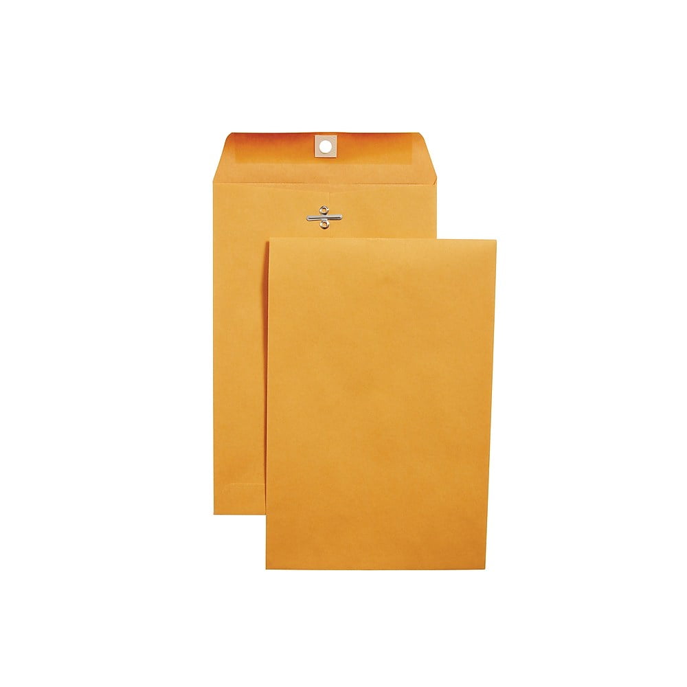 Staples Clasp Kraft Catalog Envelopes 61/2" x 91/2" Brown 100/BX