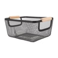 thumbnail image 3 of Tongina Metal Wire Bin Basket with Wooden Handle Container Multifunctional Kitchen Organizer Fruit Basket for Home Office Lightweight L 35.5x22.5x15.5cm, 3 of 8