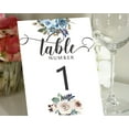 thumbnail image 1 of Darling Souvenir Double Sided Print Elegant Chic Rose Floral Table Numbers Calligraphy Table Place Cards-4 x 6 Inches, 1 of 4