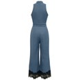 thumbnail image 3 of XinghaiYIDE Halter Neck Wide Leg Jumpsuit for Women Sleeveless Belted Waist Lace One Piece Outfit with Pockets Work Office Romper, 3 of 6