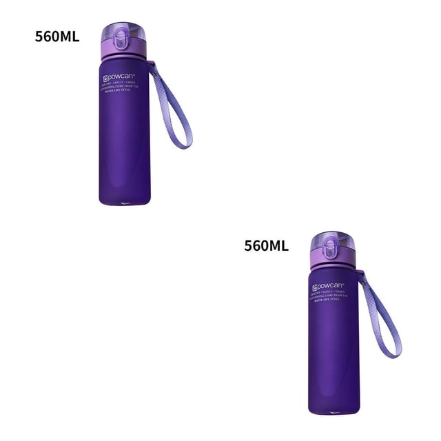 Wosthever 400ml 560ml Botella de agua portátil a prueba de fugas Tour de alta Deportes al aire libre Beber botellas de agua de plástico Exfoliante Violeta 560ml 2piezas